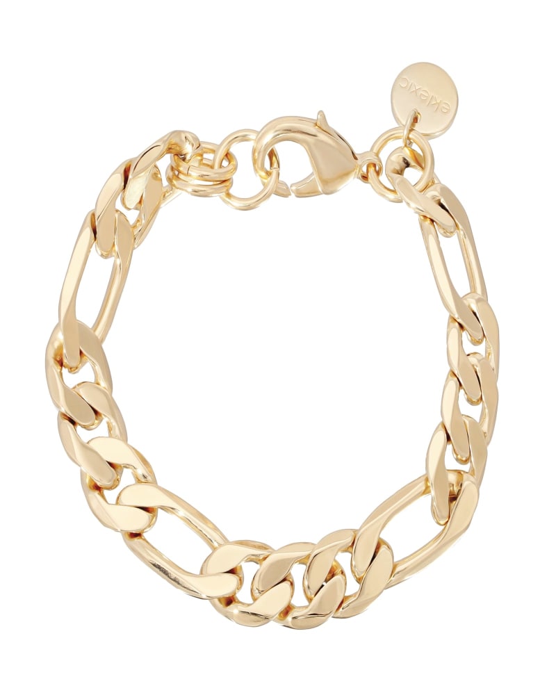 Front of a size 9" Axel Bracelet 9" Gold in Gold by Eklexic. | dia_product_style_image_id:282640